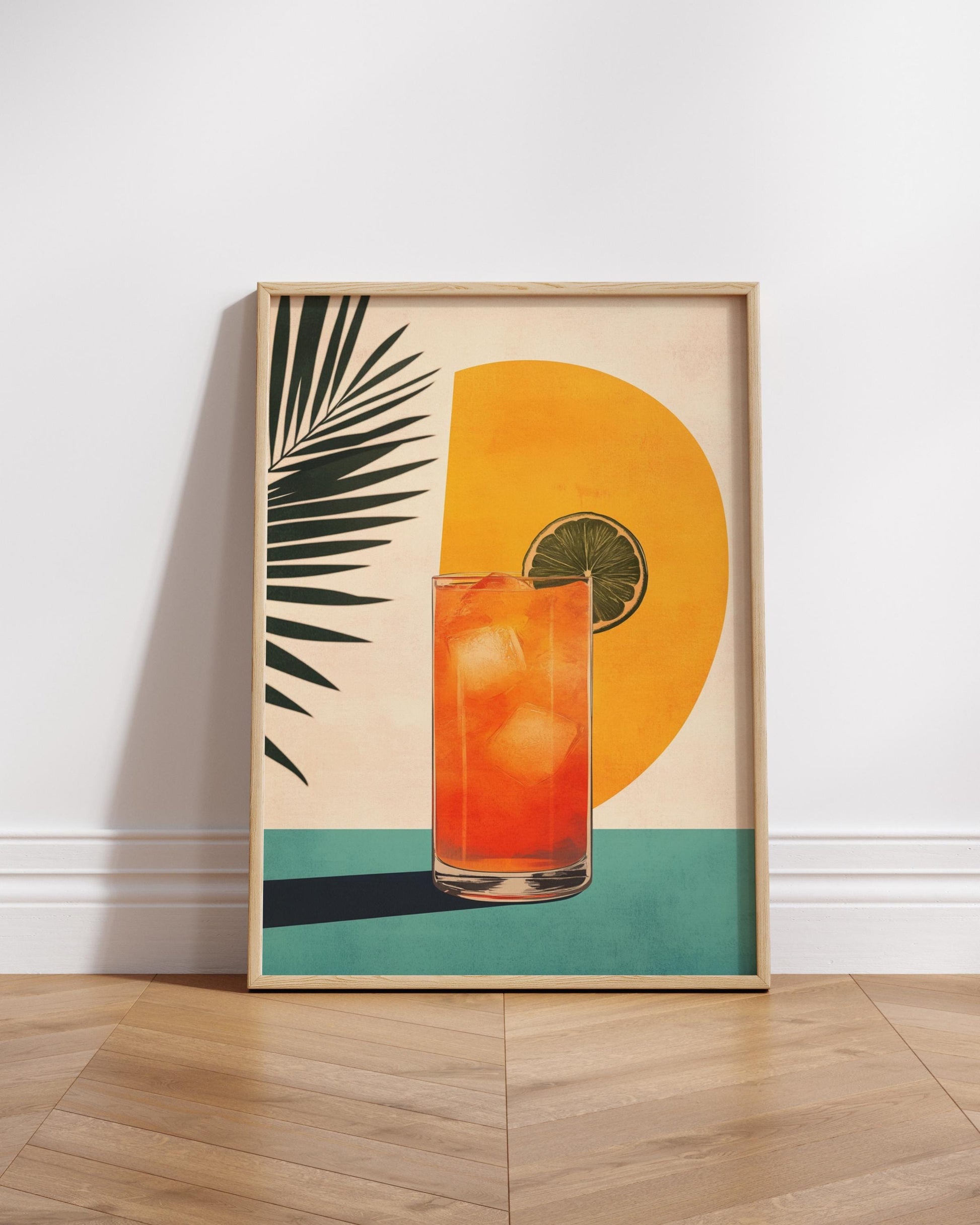 Tropical Drink Art Print, Vibrant Summer Poster, Wall Decor, Kitchen Art, Gift for Housewarming, Vacation Vibes