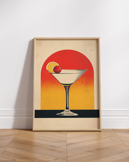 Retro Cocktail Matte Vertical Poster, Vintage Wall Art, Bar Decor, Martini Artwork, Home Bar Accent, Gift for Cocktail Lovers