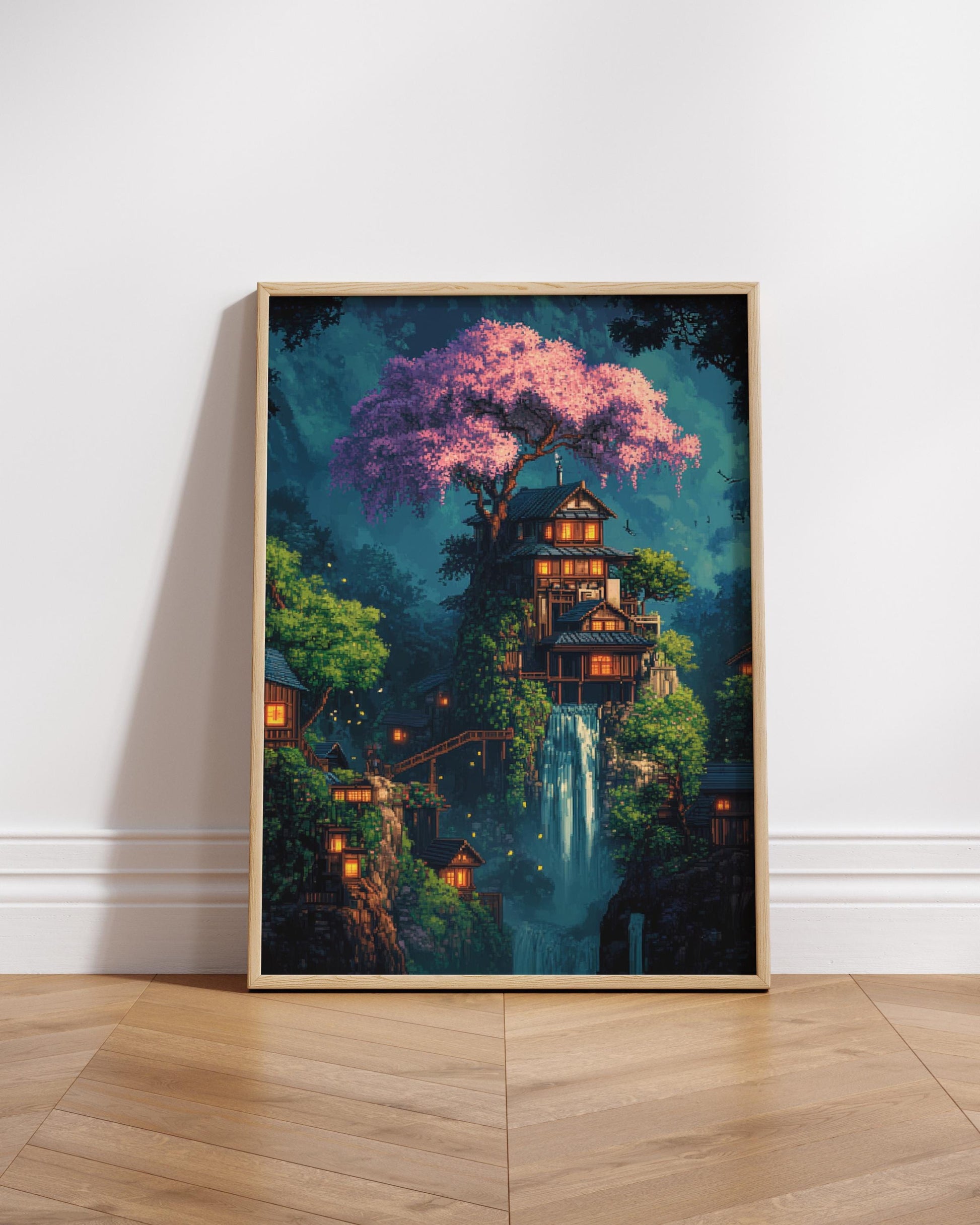8-Bit Enchanting Matte Posters, Dreamy Wall Art, Magical Home Decor, Gift for Nature Lovers, Ideal for Home and Office