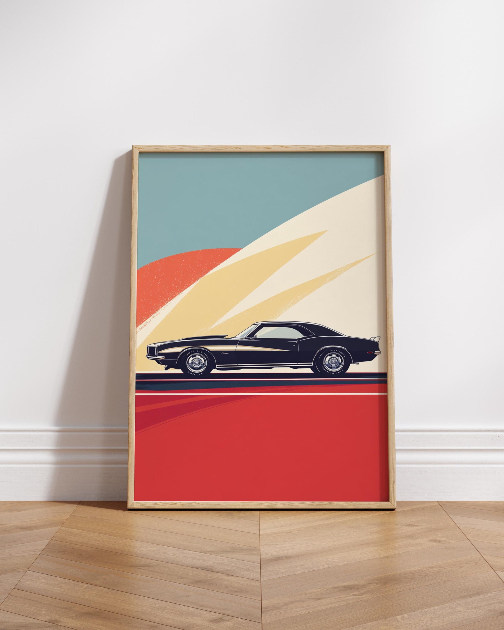 Retro Muscle Car Wall Art Print, Vintage Poster for Car Enthusiasts, Perfect Gift for Automotive Lovers, Home Decor
