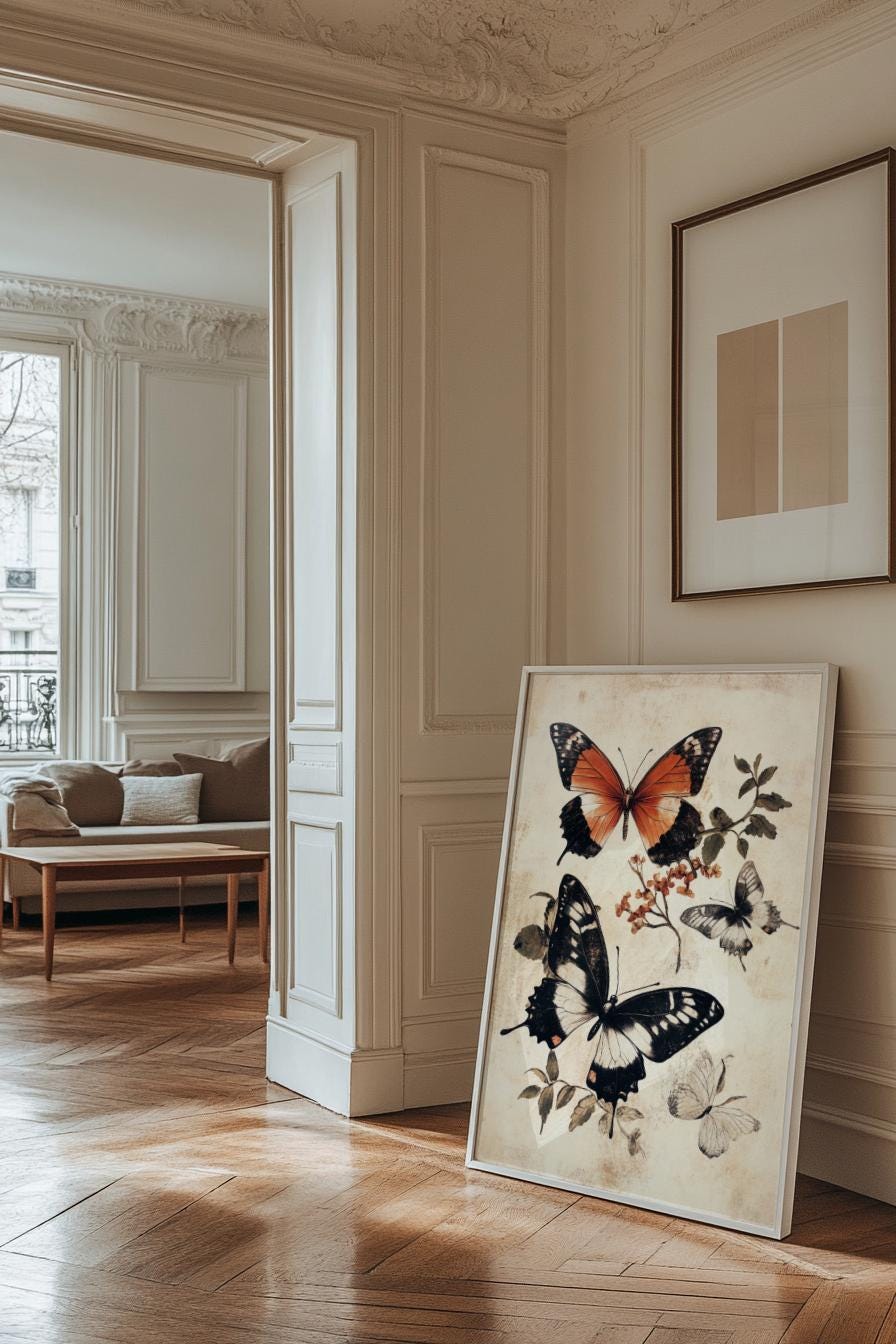 Vintage Butterfly Wall Art, Matte Vertical Posters for Home Decor, Nature-Inspired Artwork for Gifts, Eco-Friendly Art Prints