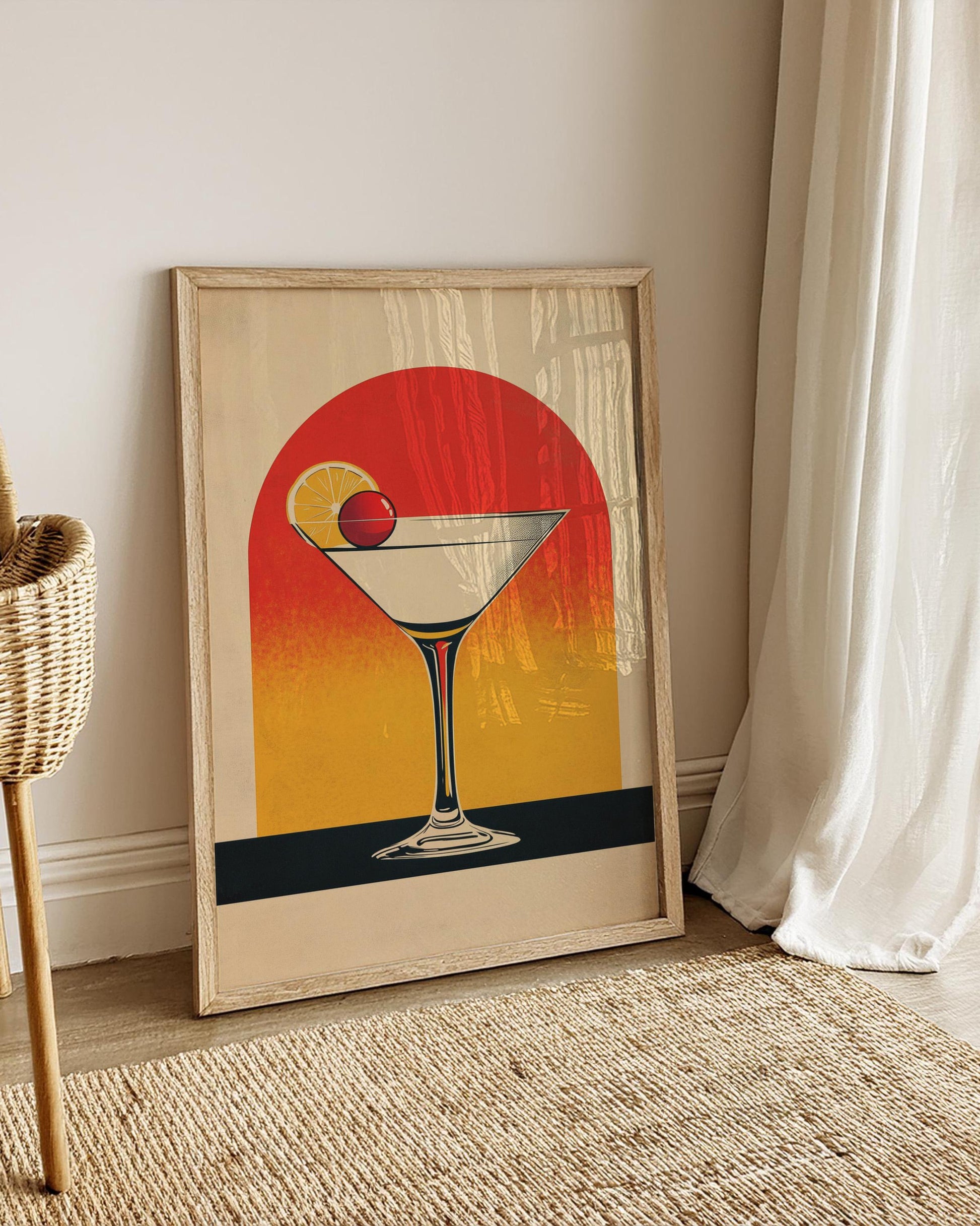 Retro Cocktail Matte Vertical Poster, Vintage Wall Art, Bar Decor, Martini Artwork, Home Bar Accent, Gift for Cocktail Lovers