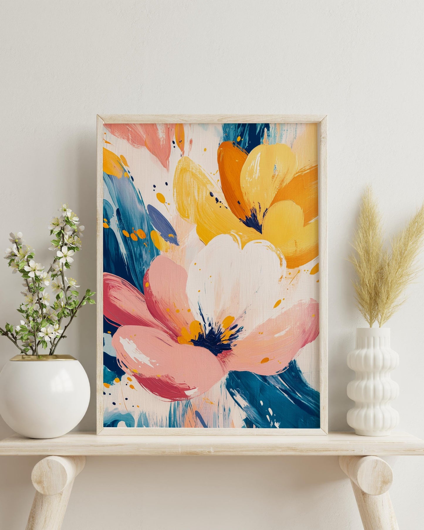Floral Boho Matte Vertical Posters, Vibrant Flower Art for Home Decor, Colorful Wall Art, Floral Print for Gift, Nursery Wall Art