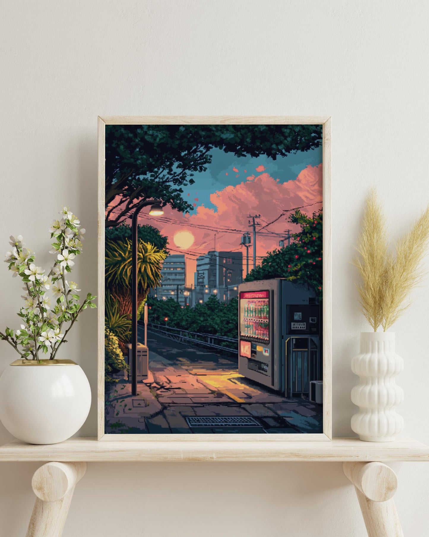 Vintage Aesthetic Matte Vertical Posters, Urban Sunset Art, Retro Room Decor, Gifts for Home, Wall Art Print, Cityscape Decor