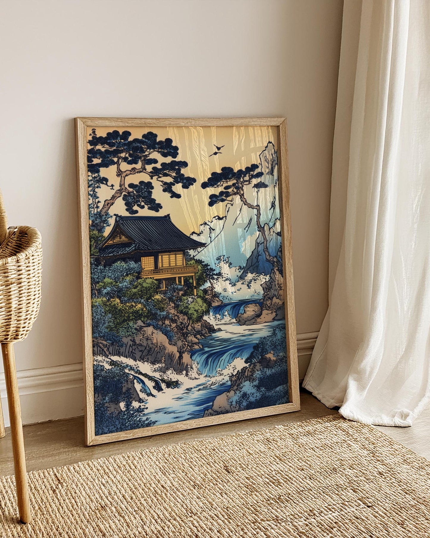 Japanese Landscape Art Poster, Serene Wall Decor, Nature Prints, Home Decoration, Gift for Art Lovers, Zen Aesthetic