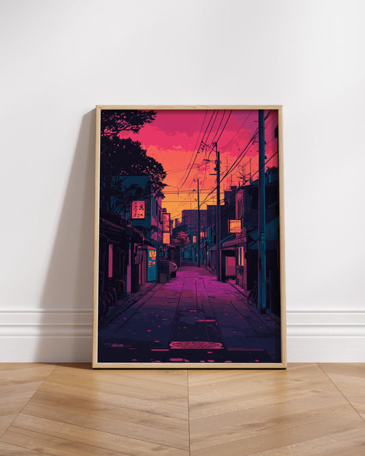 Vibrant Urban Matte Vertical Posters - Retro City, Wall Art, Home Decor, Gift, Japanese Aesthetic
