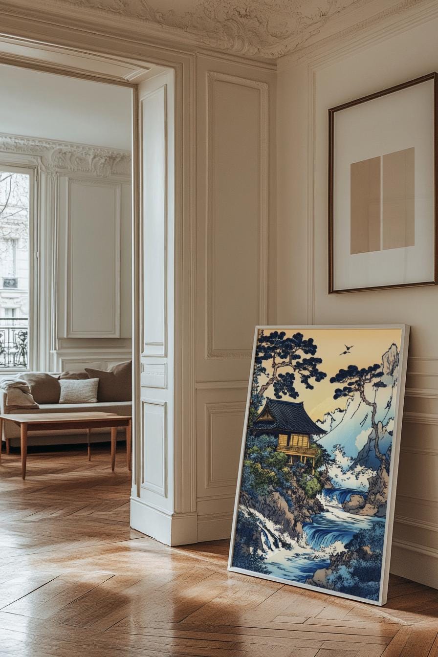 Japanese Landscape Art Poster, Serene Wall Decor, Nature Prints, Home Decoration, Gift for Art Lovers, Zen Aesthetic