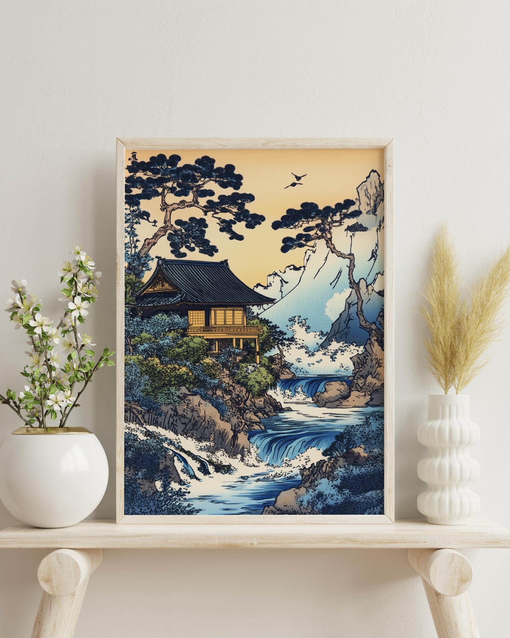 Japanese Landscape Art Poster, Serene Wall Decor, Nature Prints, Home Decoration, Gift for Art Lovers, Zen Aesthetic