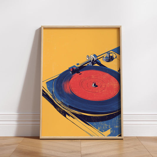 Retro Vinyl Record Poster, Music Decor Wall Art, Vintage Record Player Print, Gift for Music Lovers, Home Office Decor, Unique Art
