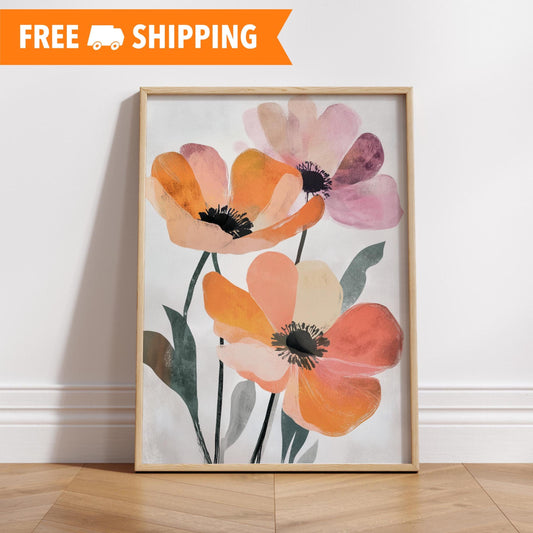 Floral Art Print | Matte Vertical Posters, Wall Decor, Home Office Art, Gift for Her, Mother's Day Gift, Boho Wall Art
