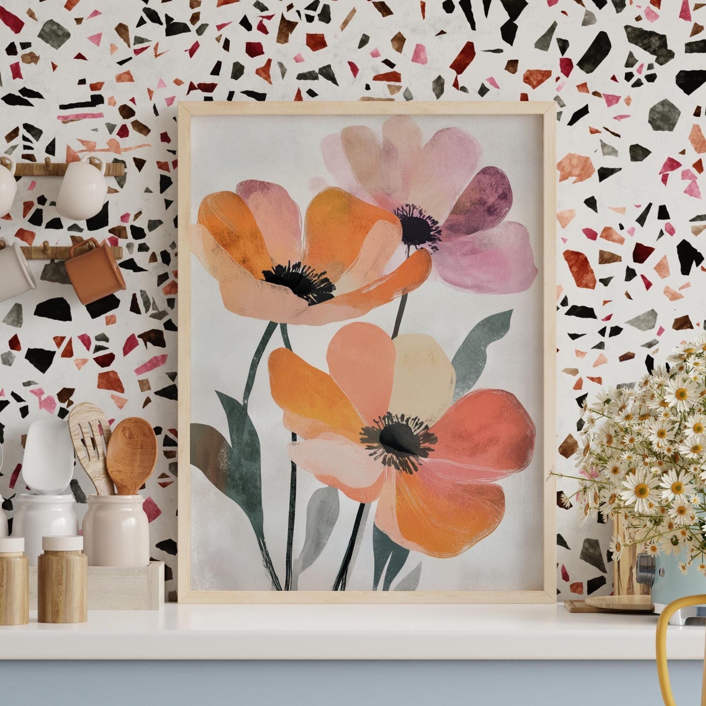 Floral Art Print | Matte Vertical Posters, Wall Decor, Home Office Art, Gift for Her, Mother's Day Gift, Boho Wall Art