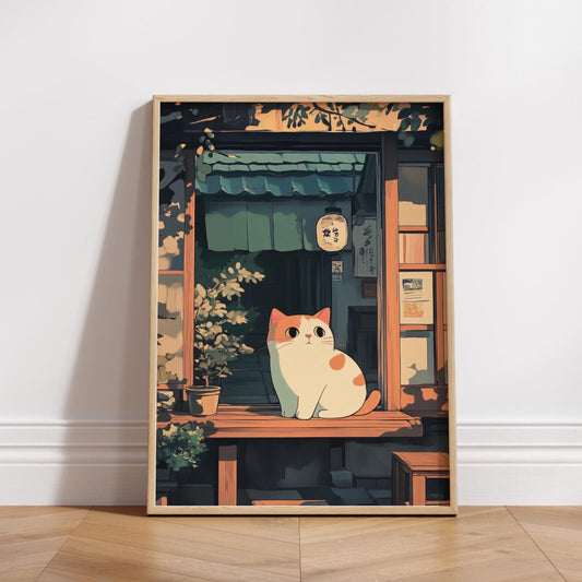 Whimsical Cat Poster - Vintage Art Print for Cat Lovers, Home Decor, Gift for Friends, Wall Art for Cat Lovers, Cute Cat Print