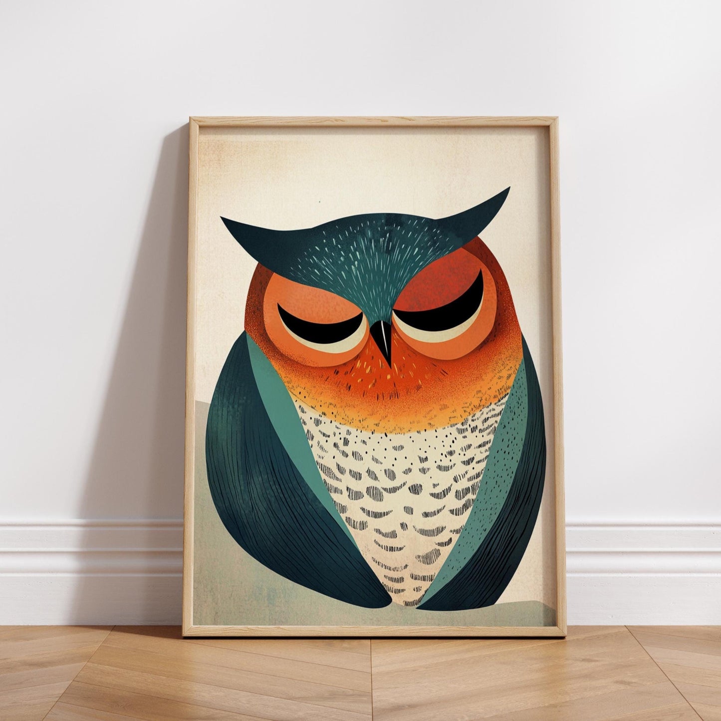Whimsical Owl Wall Art Poster, Boho Home Decor, Nature-Inspired Gift, Nursery Wall Art, Cute Animal Print, Aesthetic Cozy Home.