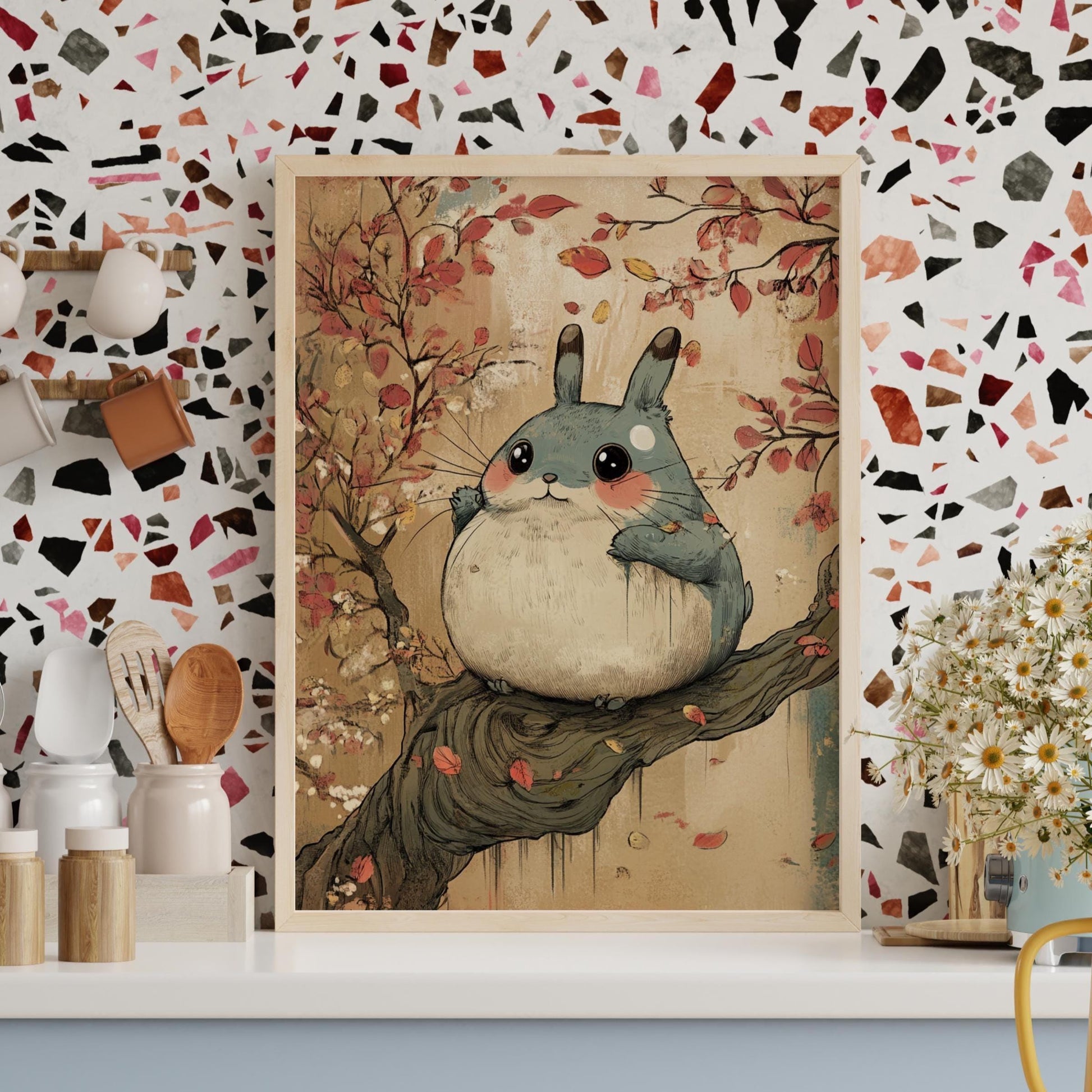 Whimsical Cute Bunny Matte Posters for Home Decor, Cute Animal Art, Vintage Aesthetic, Great for Kids' Rooms, Gift for Nature Lovers