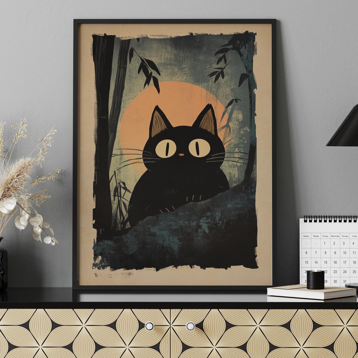 Whimsical Cat Wall Art Poster, Matte Vertical Cat Art, Home Decor, Cute Cat Print, Gifts for Cat Lovers, Animal Art