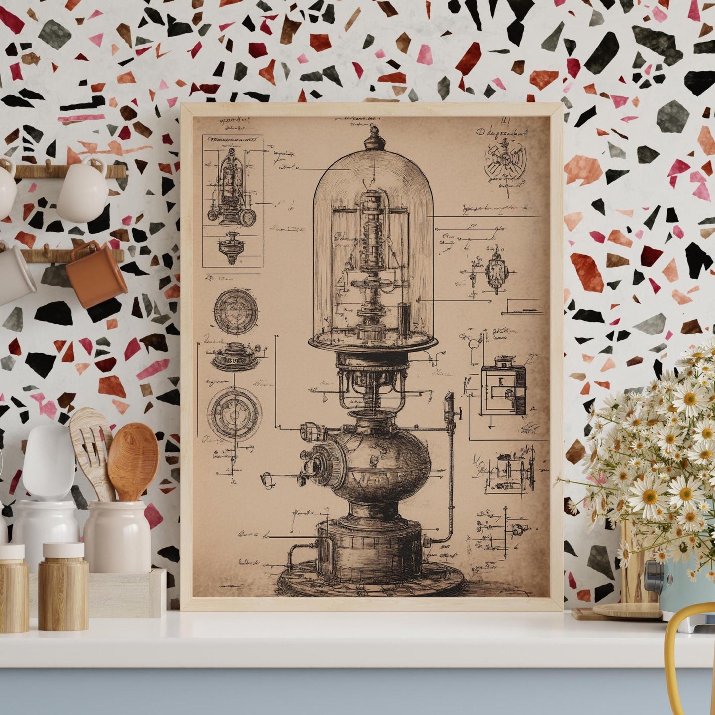 Vintage Engineering Matte Vertical Posters, Industrial Art Prints for Home Decor, Gift for Engineers, Science Enthusiasts, Mechanical