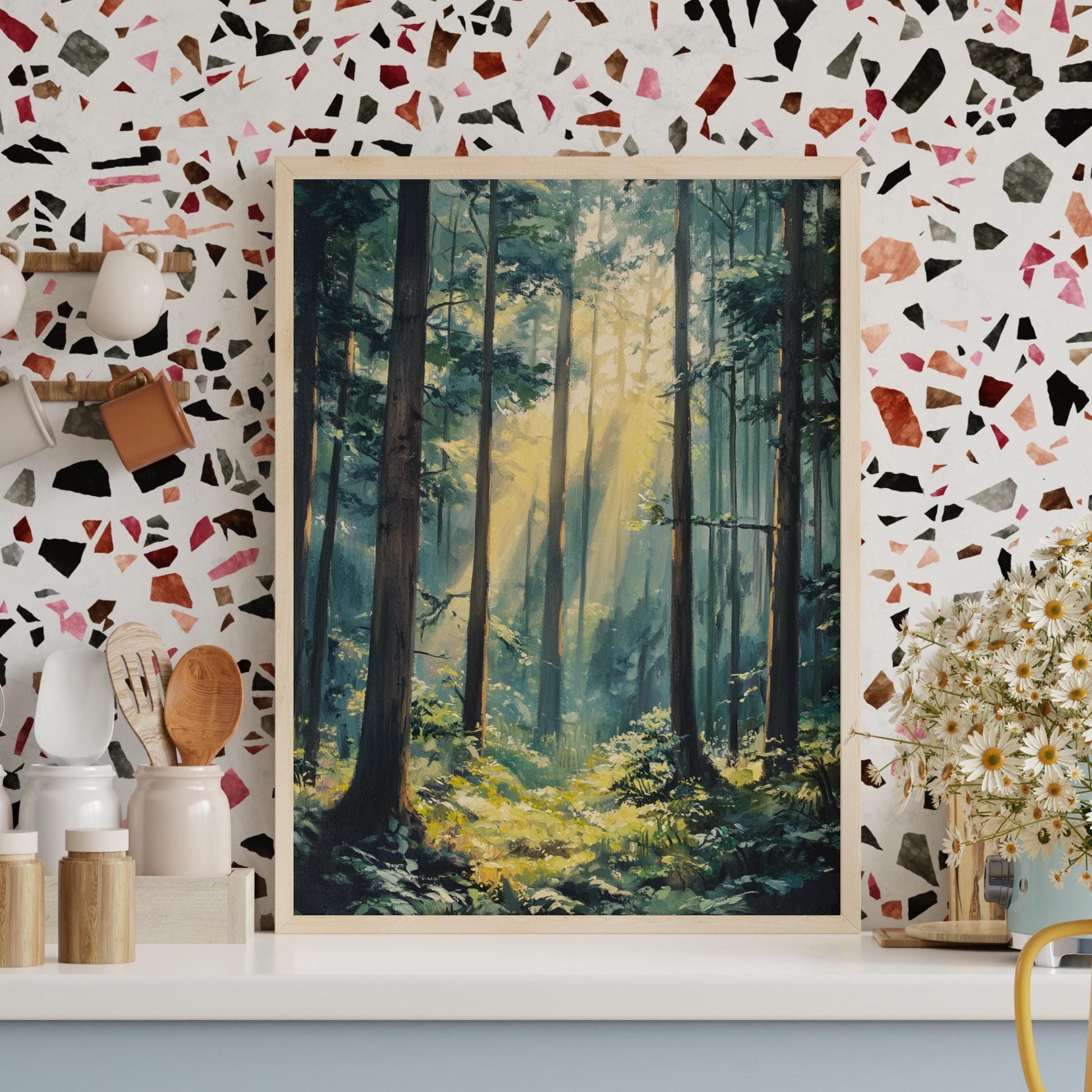 Serene Forest Poster, Nature-Inspired Wall Art, Forest Poster, Perfect for Home or Office, Gift for Nature Lovers, Forest Art