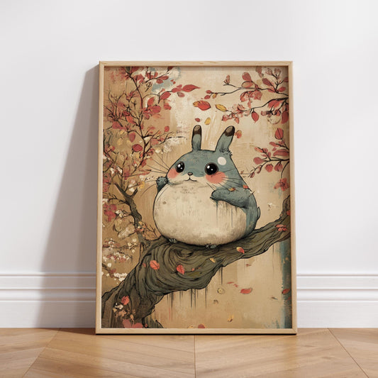 Whimsical Cute Bunny Matte Posters for Home Decor, Cute Animal Art, Vintage Aesthetic, Great for Kids' Rooms, Gift for Nature Lovers