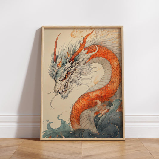 Majestic Dragon Matte Posters, Asian Wall Art, Home Decor, Gift for Art Lovers, Unique Dragon Print, Fantasy Wall Decor