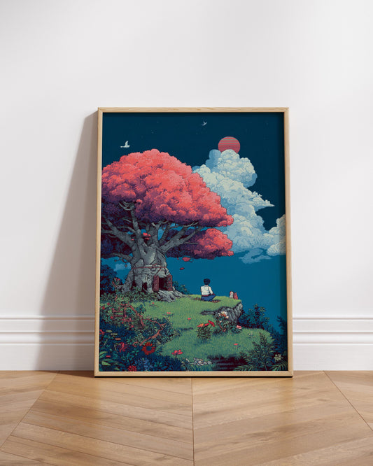Enchanting Matte Vertical Posters, Tree Landscape Art, Home Décor, Wall Art, Perfect for Gifts, Nature-Inspired Decor