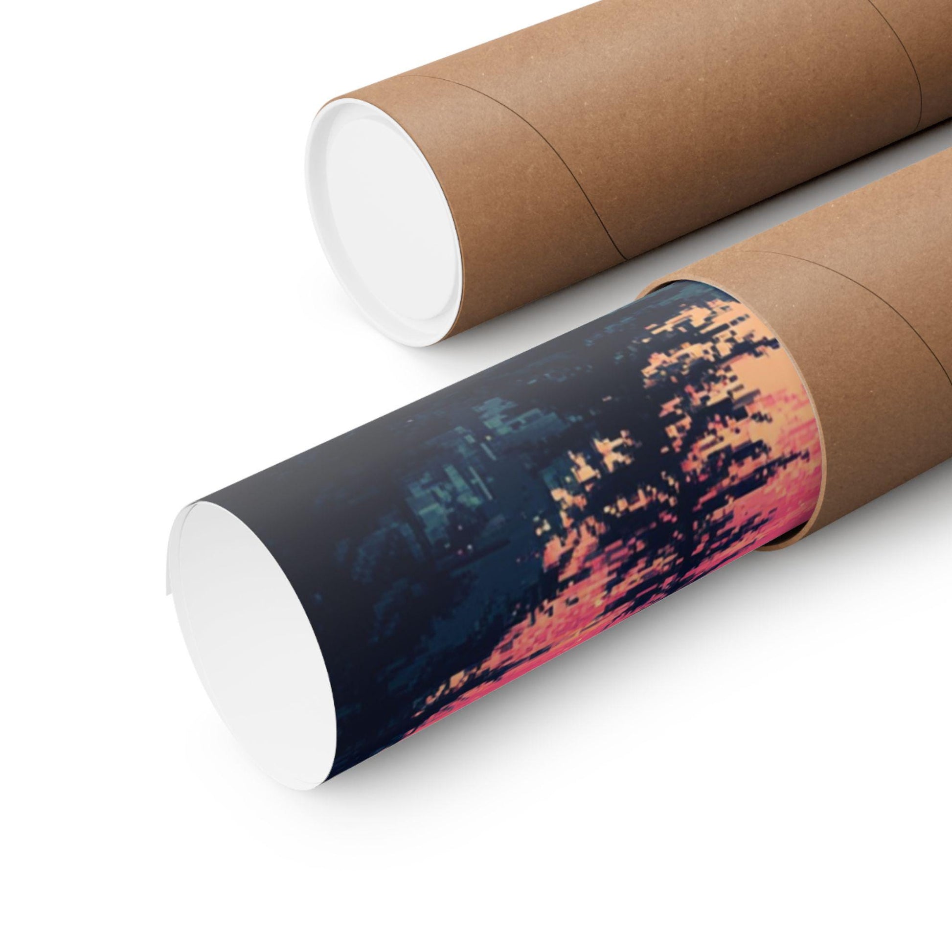 8-Bit Pink Moon Forest Poster | Retro Pixel Sky Landscape Wall Art | Vaporwave Nightscape Print for Gamers & Dreamers