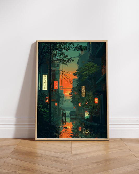 Urban Evening Matte Poster | Vintage Cityscape Wall Art, Aesthetic Home Decor, Perfect for Gift or Room Makeover