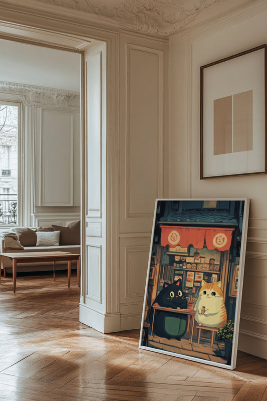 Whimsical Cat Cafe Poster