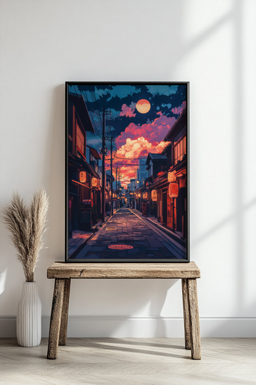 Urban Japan Sunset Matte Vertical Poster